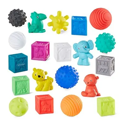 Infantino Sensory Balls Blocks & Buddies - piece basics set for sensory exploration, fine and gr