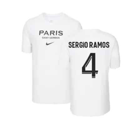 (M) PSG Swoosh Tee (White) (SERGIO RAMOS 4)