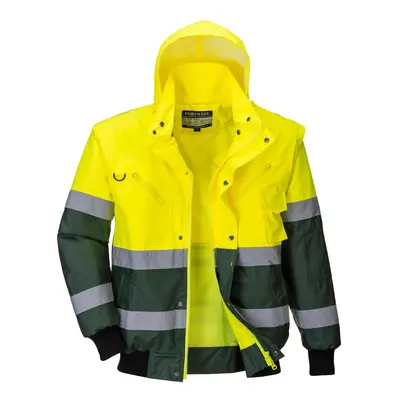 (M, Yellow/Green) Portwest Mens In Hi-Vis Bomber Jacket