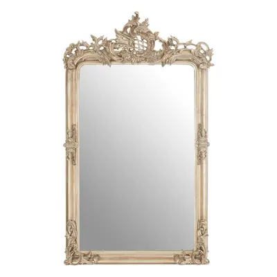 Premier Housewares Silver Frame Wall Mirror For Bedroom / Hallway / Living Room Luxurious and Fa