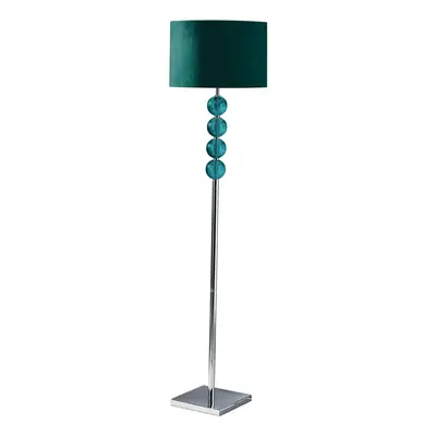 Premier Housewares Mistro Teal Suede Effect Shade Floor Lamp