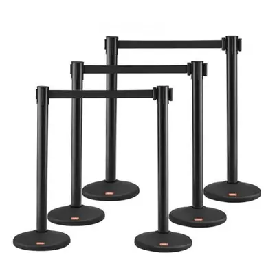 Vevor ZGGLZHSSLZX6P36AJV0 6.5 ft. Crowd Control Stanchion Barriers, Black - Pack of