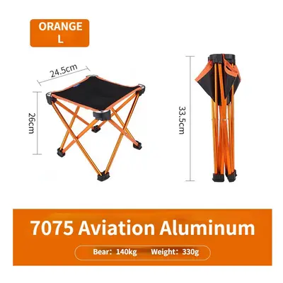 (Orang, Large) Outdoor Folding Chair Foldable Hiking Camping Fishing Portable Stable Stool Light