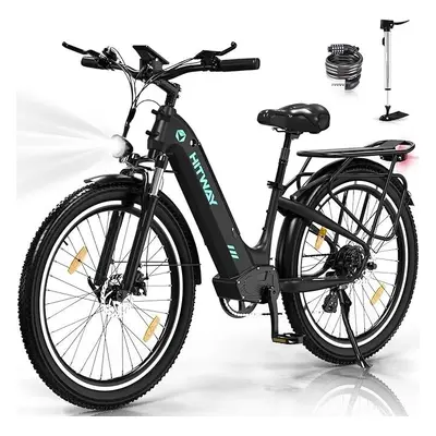 HITWAY BK16 Electric Bike 26x3.0 250W, E-bike 48V 18Ah, Range 55-80KM