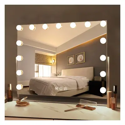 FENCHILIN 65x49cm Hollywood Vanity Mirror with Lights 360Â° Rotation