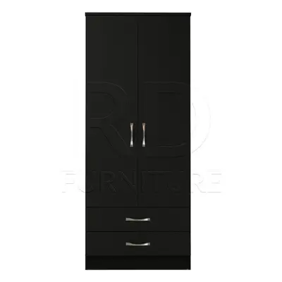 Ready assembled Classic Door Drawer Wardrobe Black