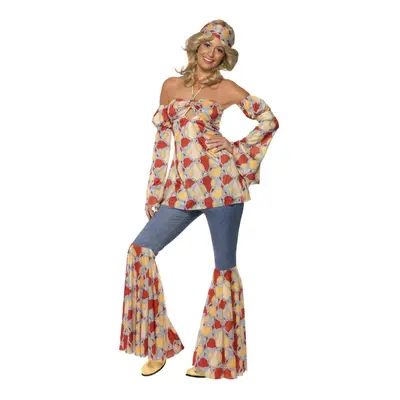 (M, Multicoloured) Smiffys Womens/Ladies 70s Hippy Vintage Costume Set