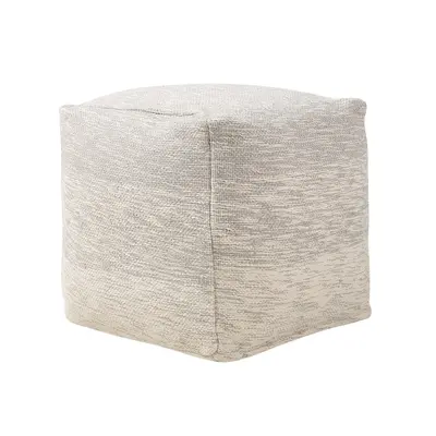 Cotton Pouffe Light Grey HIRRI