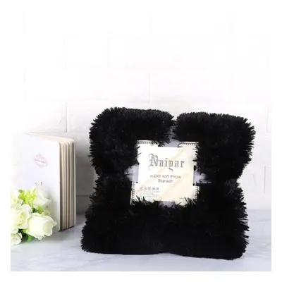 (black, L) Super Soft Blankets For Beds Shaggy Faux Fur Blanket Ultra Plush Decorative Blanket