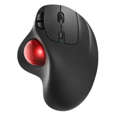 (A-Red) Wireless Trackball Mouse, Rechargeable Ergonomic Mouse, Easy Thumb Control