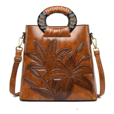 (brown) Floral Luxury Handbags High Quality Women Handbag Women Bags Designer Fashion Tote Bag L