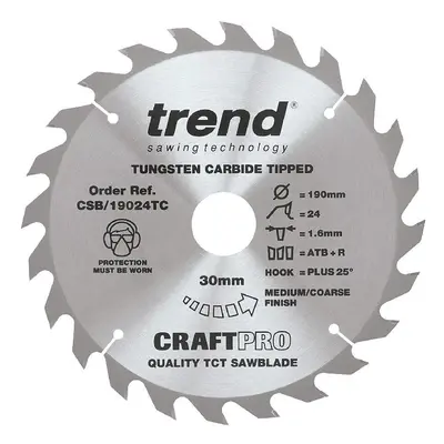 Trend Craft Saw Blade - 190mm x 24T x 30mm x 1.55