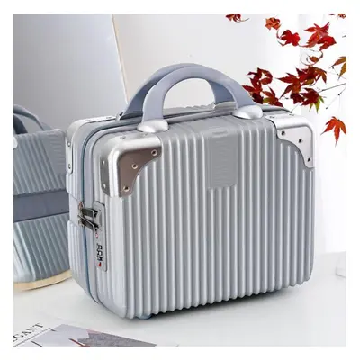 (silver, Metal Password Lock) Inch Cosmetic Case Make Up Storage Box Password Lock Makeup Bag Or