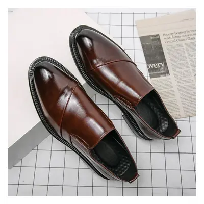 (brown, EU:39) Men Loafers Black Dress Fashion Wingtip Shoes Slip On Shoes Driving Casual Stylis