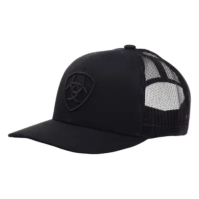 ARIAT Men's Monochrome Shield Logo Cap Black with Mesh Back Adjustab