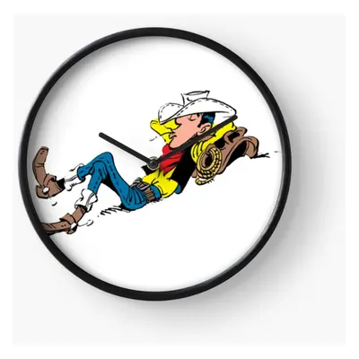 (Lucky Luke=3464) Wall Clock Inch Funny Mantel & Tabletop Art Decor for Home Bedroom Office