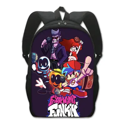 (5) Friday Night Funkin Backpack Cartoon Game Students Schoolbag Travel Outdoor Bags