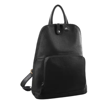 Milleni Genuine Italian Leather Soft Nappa Leather Backpack Travel Bag - Black