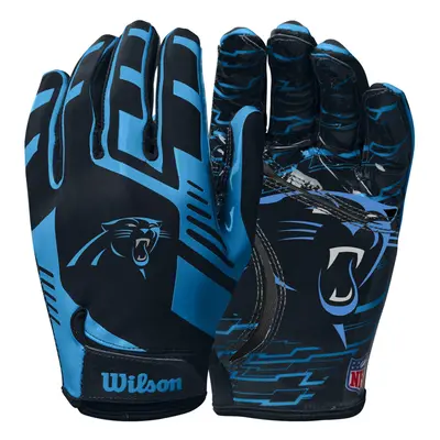 Wilson NFL Stretch Fit Football Gloves - Youth Carolina Panthers