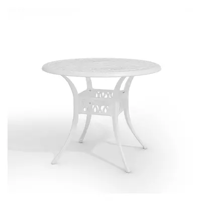 (White) Vintage Round Cast Aluminum Garden Bistro Table