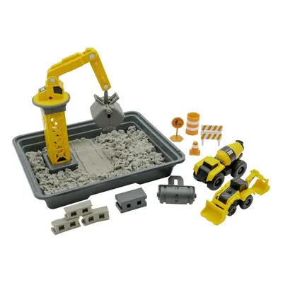 CAT Construction Toys Dig N' Build Concrete Playset with OZ of Compound - Storage Container