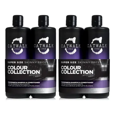 Catwalk by Tigi Fashionista Purple Shampoo & Conditioner for Blonde Hair, Duo Pack 750ml, 2pk