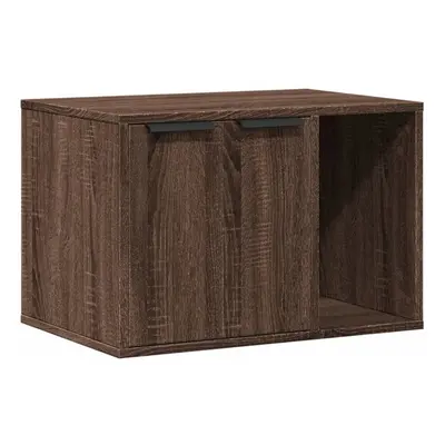 (brown oak, x x cm) vidaXL Cat Litter Box Enclosure Hidden Cat House Cat Cabinet Engineered Wood