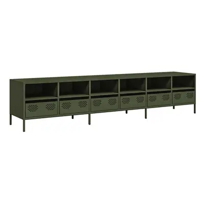 (olive green) vidaXL TV Cabinet Olive Green 202x39x43.5 cm Cold-rolled Steel TV stand