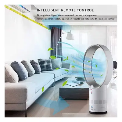 (Oval,Sliver) Bladeless Tower Fan with Timer & Remote Control