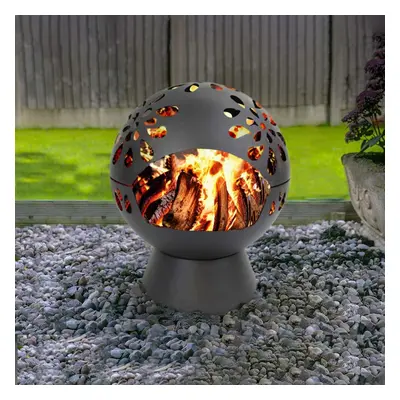 Globe Fire Pit - Large 60cm Outdoor Round Firepit for Garden or Patio includes weatherproof cove