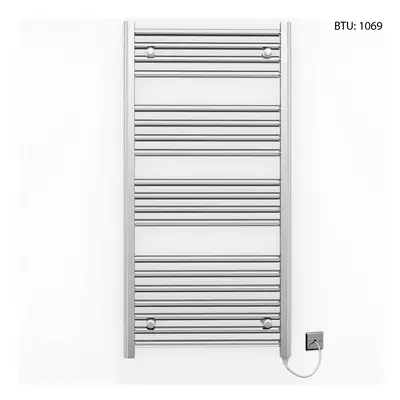 (450 x 1000mm (BTU: 1,069)) Chrome Electric Bathroom Towel Rail Radiator