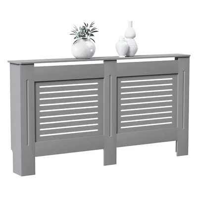 (Large, Grey) Milton Radiator Cover Grey Traditional Painted MDF Cabinet, Medium