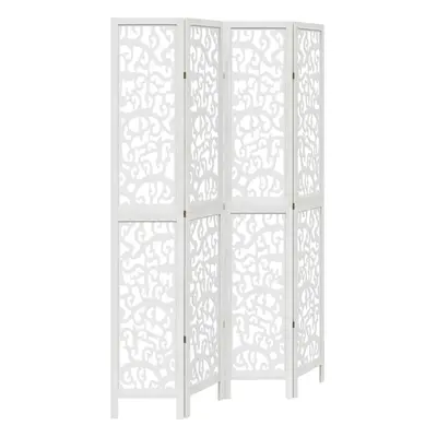 (40 x cm/ piece) vidaXL Room Divider Privacy Screen Room Partition White Solid Wood Paulownia