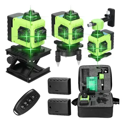 (green, EU Plug) Multifunctional Lines Laser Level Degrees Self-leveling Function Leveling Tool 