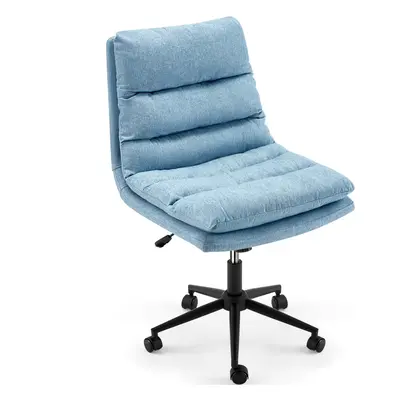 YODOLLA Armless Office Chair Linen Criss Cross Legged Desk Chair