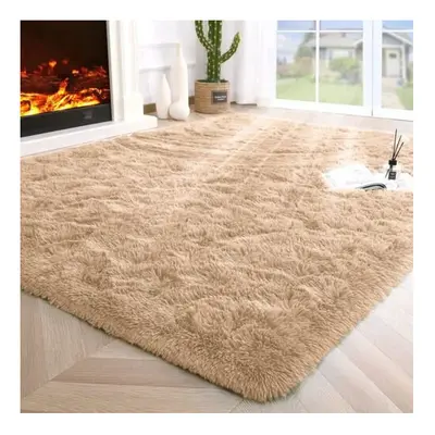 (200X290 CM, Beige) Exrta Large Rugs Shaggy Living Room Rug Carpet