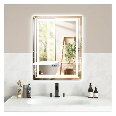 50 x 70cm Bathroom Wall Mirror LED Colours Vanity Mirror w/ Touch Control