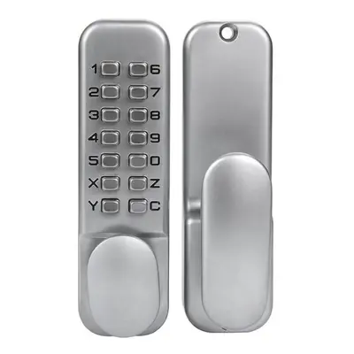 (silver) Kak Zinc Alloy Keyless Combination Mechanical Digital Door Lock Push Button Code Passwo