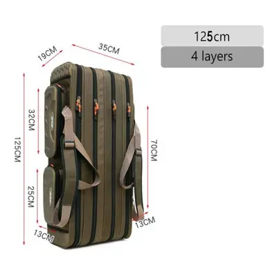 (as the picture, 4Layer125CM) 2/3/4 Layer 80/90/100/120/125/130cm Fishing Bag Fishing Rod Reel L