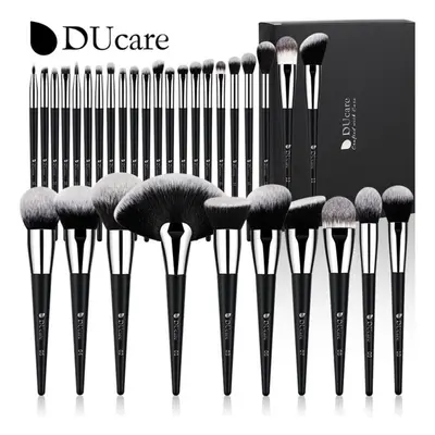 (32pcs Makeup Brushes, Black) DUcare 32PCS black Makeup Brushes Set Professional Natural Goat Ha