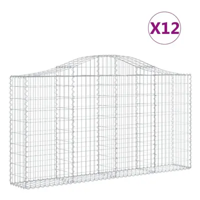 (200 x x 100/120 cm/12 pcs) vidaXL Arched Gabion Basket Stone Basket Gabion Retaining Wall Galva