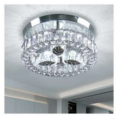 (3-leaves-cool) LED Chandelier Ceiling Light Modern 30W Round Ceiling Light Fixture, Stainless S