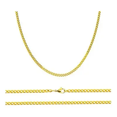 Aplstar Solid Gold Curb Chain Necklace 2mm thick 18ct Real Gold Plated Size: 18 22 inch/40 50 60