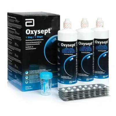 Oxysept Step Contact Lens Solution x 300ml for Soft Lenses with tablets & case