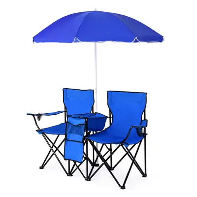 Folding Loveseat Camping Chair Steel Frame Oxford Fabric Outdoor