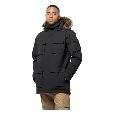 (L, Black) Jack Wolfskin Mens Glacier Canyon Waterproof Insulated Parka Jacket