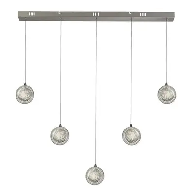 Searchlight Quartz Light Bar Pendant, Bubble Glass, Detailed Rim 4000K