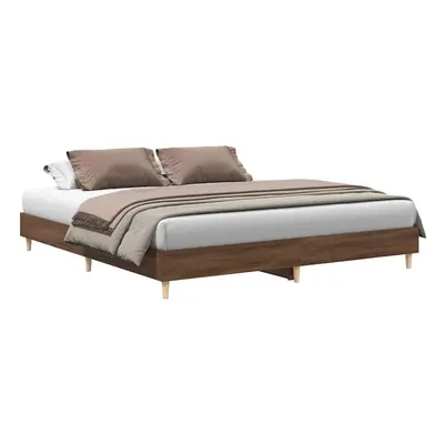 vidaXL Bed Frame without Mattress Brown Oak 180x200cm Engineered Wood