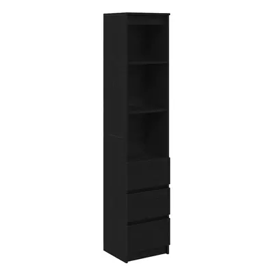 vidaXL Highboard Black Oak 37.5x35x180 cm Engineered Wood cabinet side cabinet