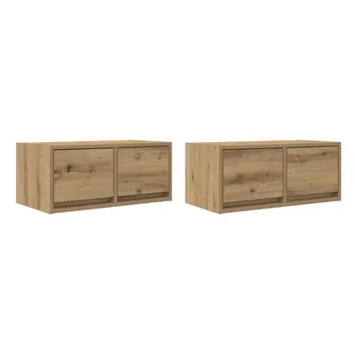 vidaXL TV Cabinets pcs Artisan Oak 60x31x25.5 cm Engineered Wood TV bench